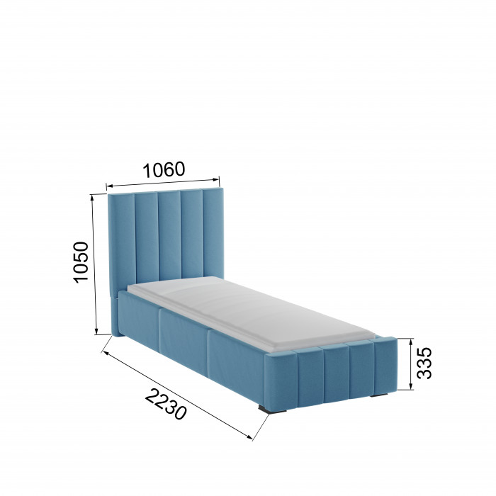 Нега Кровать интерьерная 900 светло-голубой, ортопед