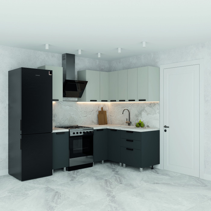 МК Аленушка НПУ 1000 Лаванда Сталь, скоба черный (без столешницы)