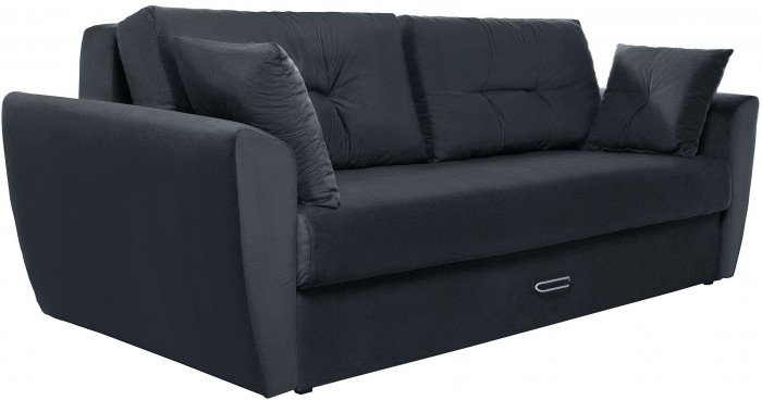 Диван-кровать Амстердам Люкс, 160х195, еврокнижка, независимый пружинный блок, велюр, черный