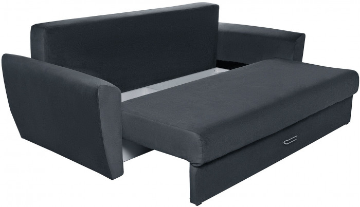 Диван-кровать Амстердам Люкс, 160х195, еврокнижка, независимый пружинный блок, велюр, черный