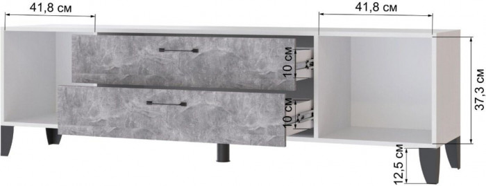 Тумба ТВ Парус-13 белый/ателье светлое