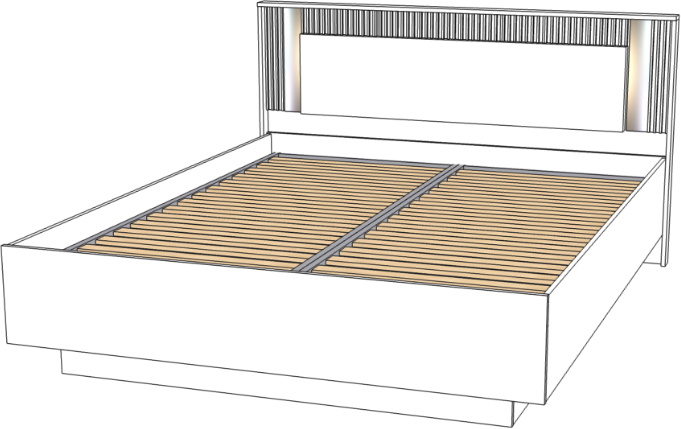 Кровать 140х200 "Харди" с подъемным механизмом - Белый текстурный/Ясень белый