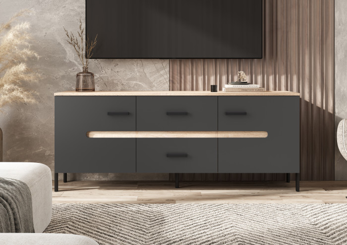 Ким Тумба ТВ (металл) Графит софт, сонома