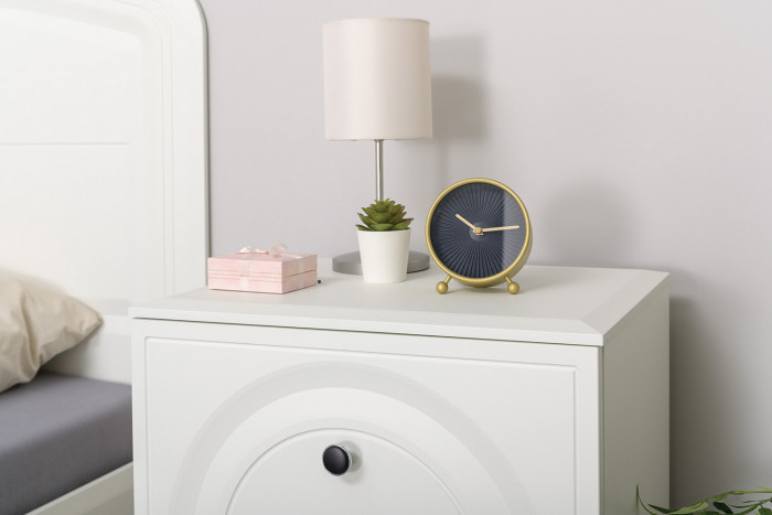 Валенсия Спальня № 11, цвет ЛДСП белый шагрень/чёрный/МДФ белый шагрень, ортопед есть, сп. м. 1600х2000 мм., б/м