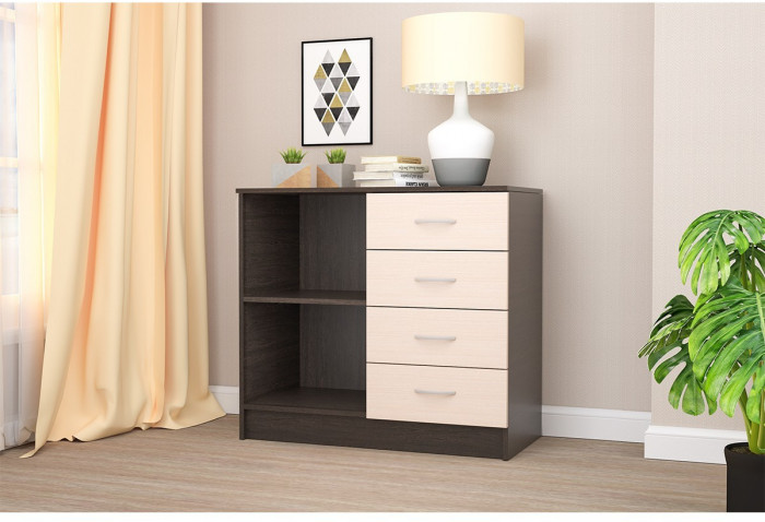 Кэт-7 Комод 1 створка, ящики (Венге / Белфорт)