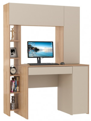 компьютерный стол Комфорт 12.71, гикори рокфорд натуральный/сатин