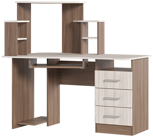 СТОЛ КОМПЬЮТЕРНЫЙ №1 (1,3х1,3х0,8) шимо темный/шимо светлый