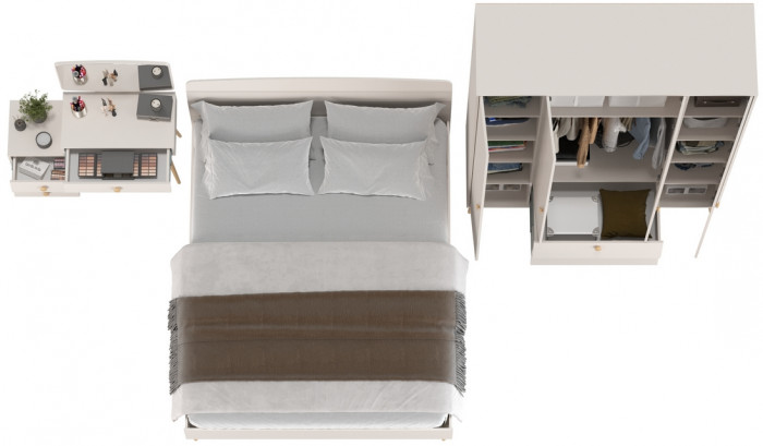 Афина Спальня 10-1600, кашемир серый