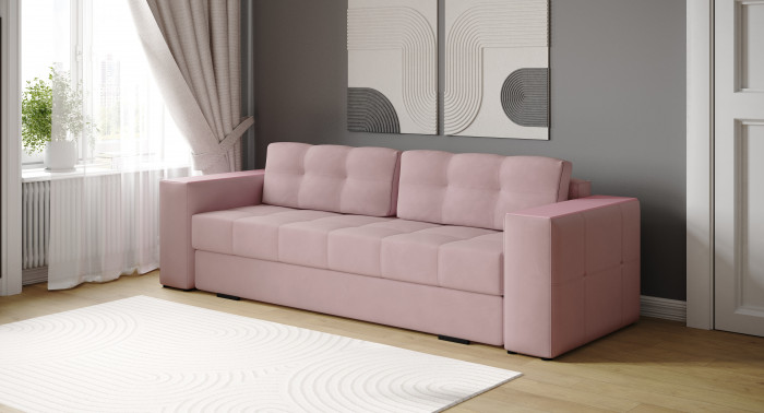 Диван раскладной Виконт, пыльная роза/мдф пудра