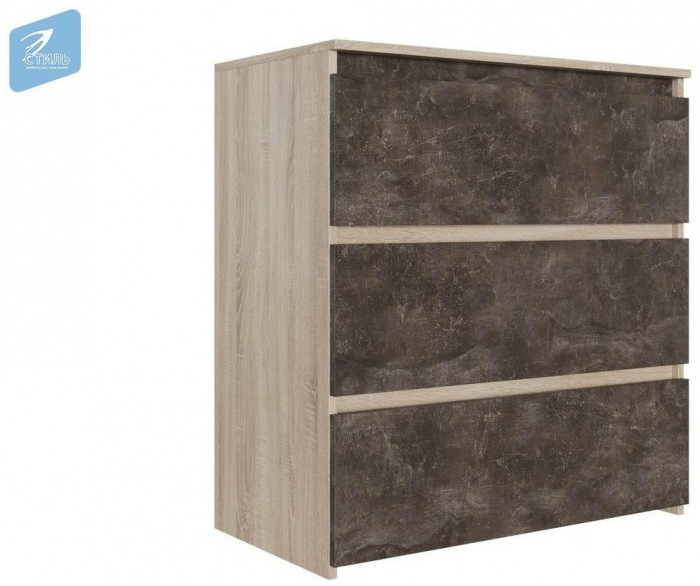 Милано-1 Комод (Ателье темное, Дуб сонома светлый)