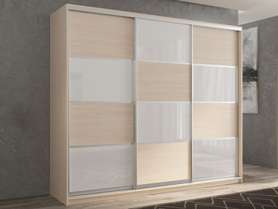 Шкаф-купе Кааппи 14 Дуб молочный 210х45х230 см