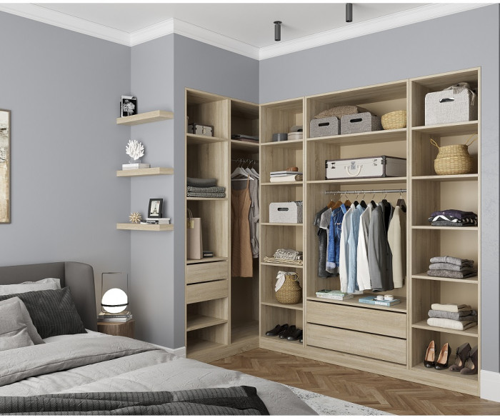 Гардеробная Рум. Комплект 3.1 без фасадов, дуб сонома