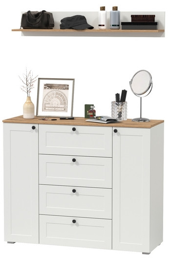 Остин Прихожая 72, белый шагрень/дуб крафт золотой