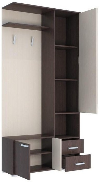 Домино А Шкаф с зеркалом (Венге / дуб молочный)