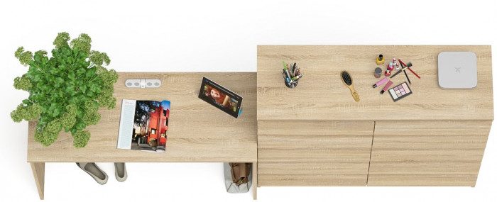 Мори письменный стол МСП1200.1 + Комод МК1200.10, дуб сонома