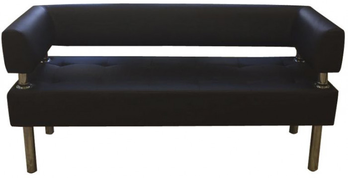 Диван Бизнес 140, экокожа, черный