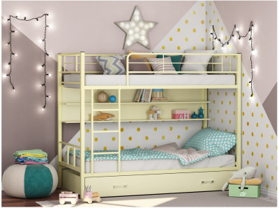 Двухъярусная кровать Севилья 2ПЯ (Черный, Крем)