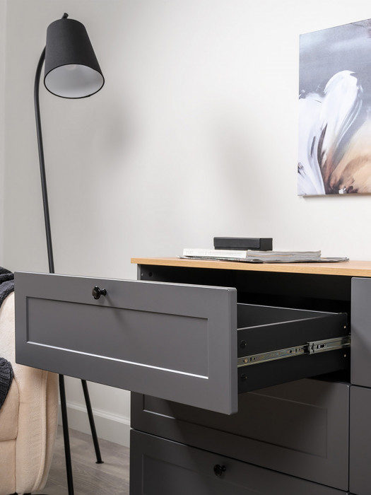 Остин 16.240 Комод, серый графит/дуб крафт золотой