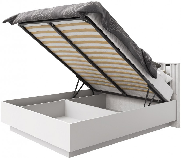 Кровать КИНГ-САЙЗ 180х200 "Харди" с ПМ - Латте/Ирландский ликер (зеркальн. вставки)