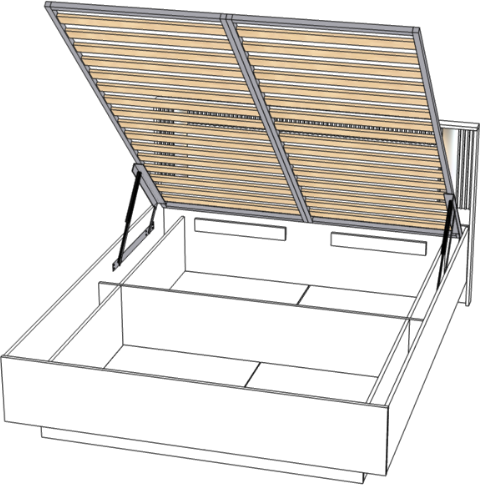 Кровать КИНГ-САЙЗ 180х200 "Харди" с ПМ - Латте/Ирландский ликер (зеркальн. вставки)