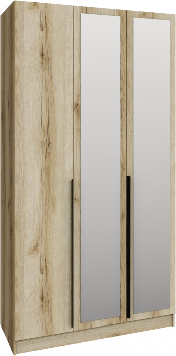 Шкаф Мадрид (1,2) с 3 ящ. внутри с зеркалом, Дуб делано