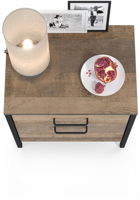 Трувор 13.290 Тумба прикроватная, цвет дуб гранж песочный/интра, ШхГхВ 50х36,6х54,4 см.