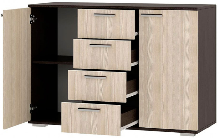 Комод "Стандарт №2" NEW (1200х828х460) венге/лоредо