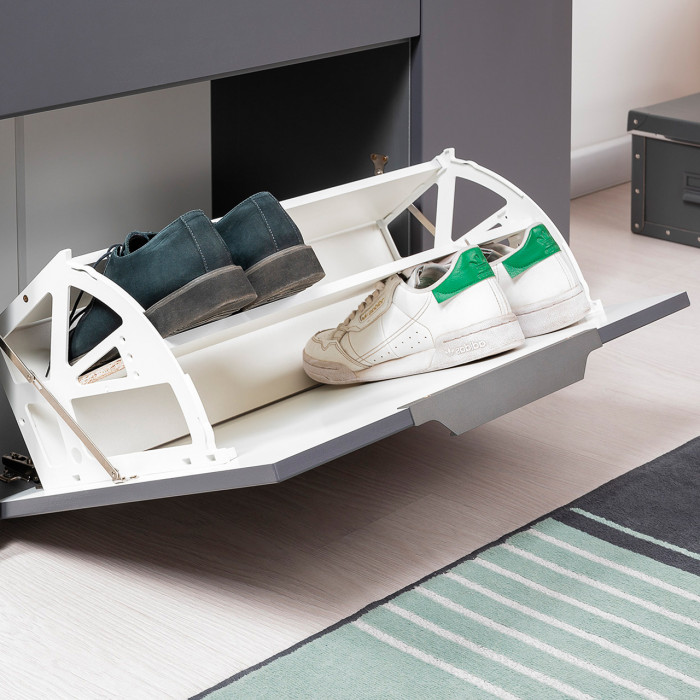 Октава Прихожая 10, цвет серый графит/дуб крафт золотой/фасады МДФ серый графит, ШхГхВ 129,3х35,4х197,6 см., универсальная сборка