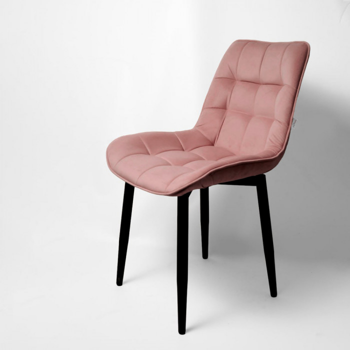 Стул "Бостон" черный матовый Томми 14 пыльная роза