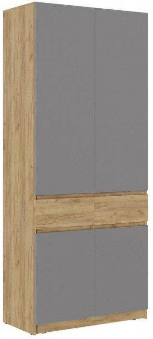 Роджина Шкаф двухстворчатый (Крафт белый, Графит)