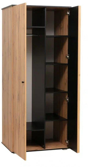 Шкаф для одежды Либерти 51.12 (опора h20) Дуб вотан/Черный