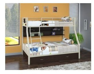 Двухъярусная кровать Гранада-1ПЯ, серый / Венге (Дуб Айленд, Черный)