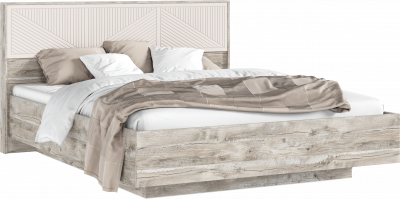 Сильвия Кровать парящая 1,6м (ортопед дерево) с подсветкой Кашемир/Дуб Юкон, Дуб Юкон