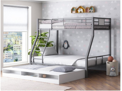 Двухъярусная кровать Гранада 1КВ (Дуб Сонома, Белый)