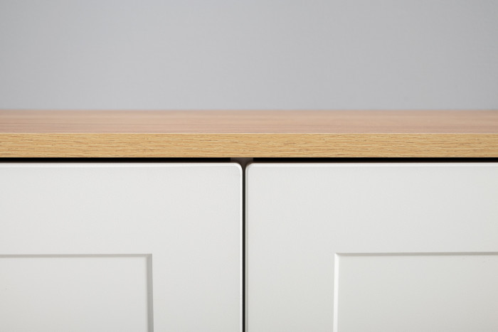 Остин 11.53 Кровать + ортопед + 13.336.02 Шкаф для одежды + 16.240 Комод, белый шагрень/дуб крафт золотой