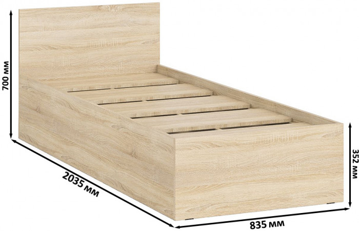 Мори Кровать 0800, дуб сонома