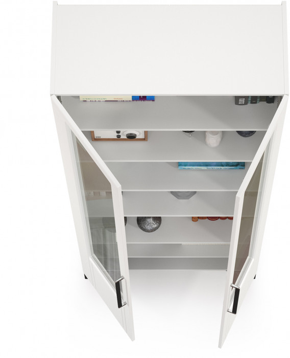 Валенсия Гостиная 13.217 Шкаф, ЛДСП белый шагрень/МДФ белый шагрень