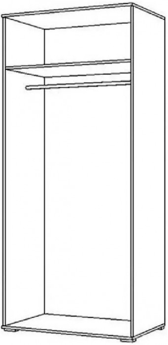 Виста Шкаф 2-х створчатый (Дуб крафт/ Белый Глянец)