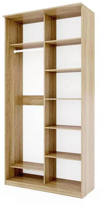 Шкаф купе Модерн 1190х600 2-х дверный 2-х секционный зеркальный ясень