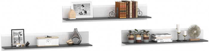 Сидней 16.486 Полка 3 штуки, белый/чёрный