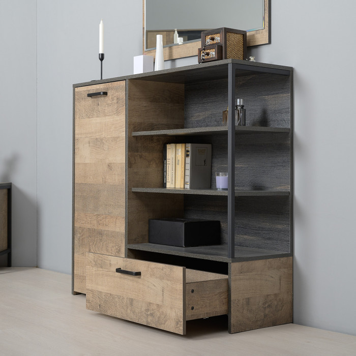 Трувор 13.70 Тумба под ТВ + 13.307.01 Комод, дуб гранж песочный/интра