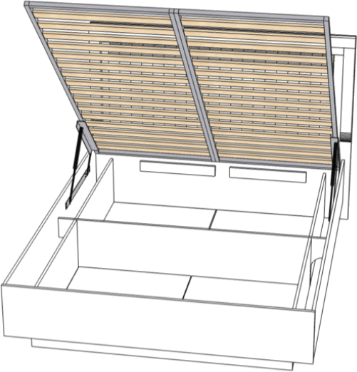 Кровать КИНГ-САЙЗ 180х200 "Харди-1" с ПМ - Белый текстурный/Ясень белый