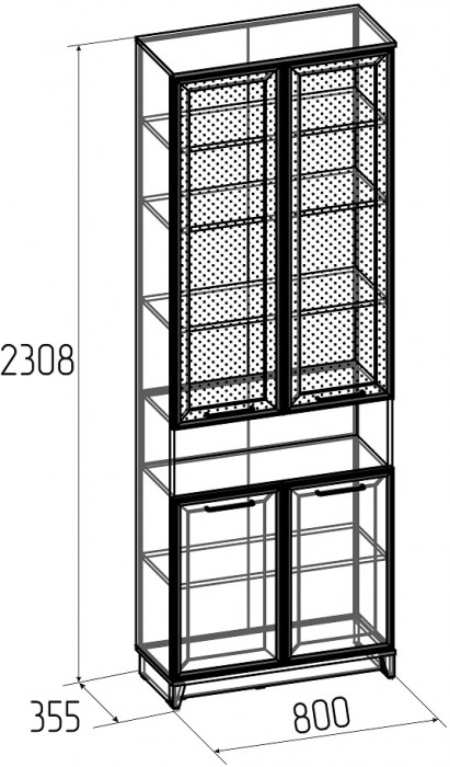 Шкаф книжный Аурелио 7, белый