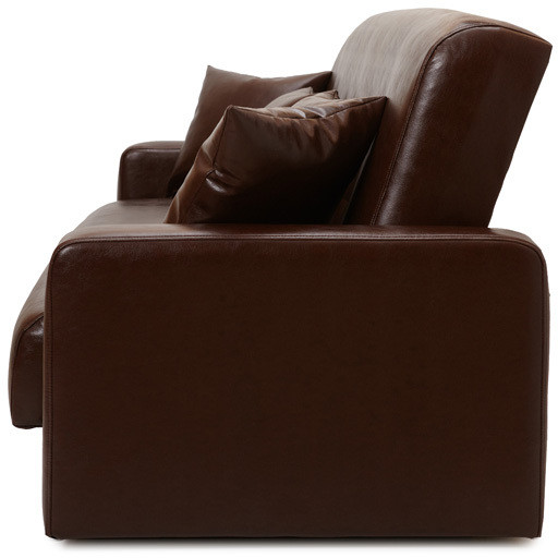 Диван-кровать Аккорд 120х190, книжка, пружинный блок, экокожа, цвет коричневый