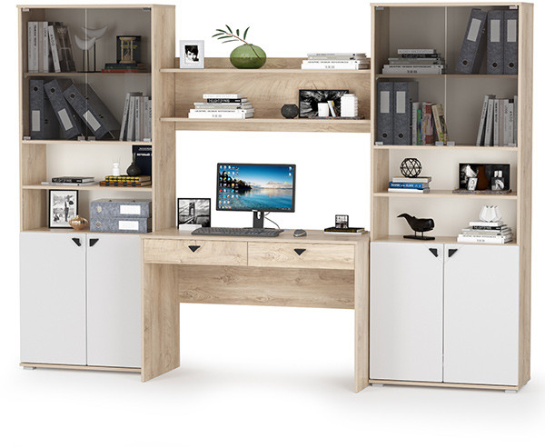 Бостон № 40, дуб эндгрейн элегантный/фасады МДФ милк рикамо софт