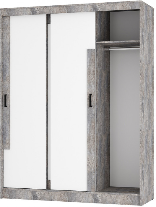 Шкаф-купе "Смарт" ШКК-06 Цемент светлый/белый