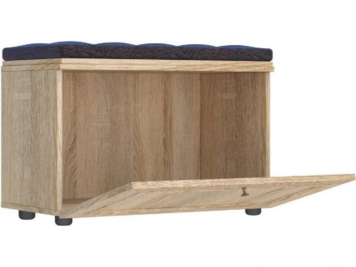 Оскар 7А Тумба для обуви, сонома/к/з черно-коричневый