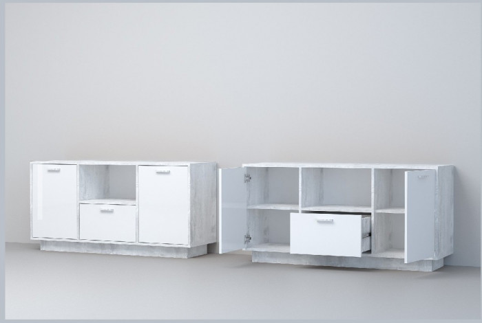 Эго Тумба Т-2 ПД (Глянец Белый/Дуб Крафт Золотой)