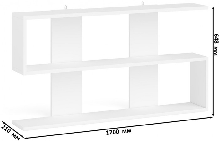 Мори Стол письменный МСП1200.1 + Комод МК1200.3 + Полка 1200, цвет белый, ШхГхВ 240,8х50х209,6 см., универсальная сборка