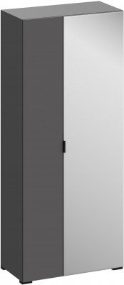 Ома Шкаф 2-х створчатый ШК-3638 с зеркалом, Графит